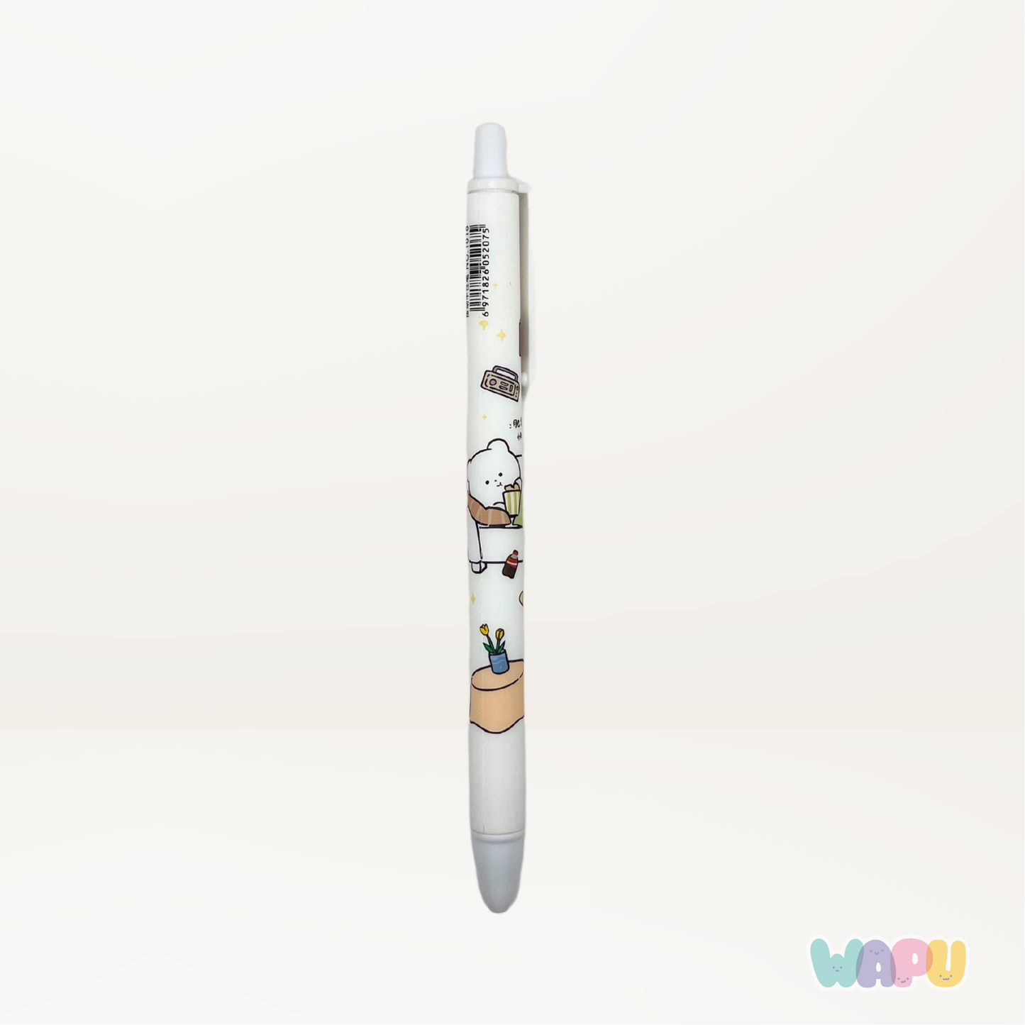 Pluma Osito Blanco Kawaii