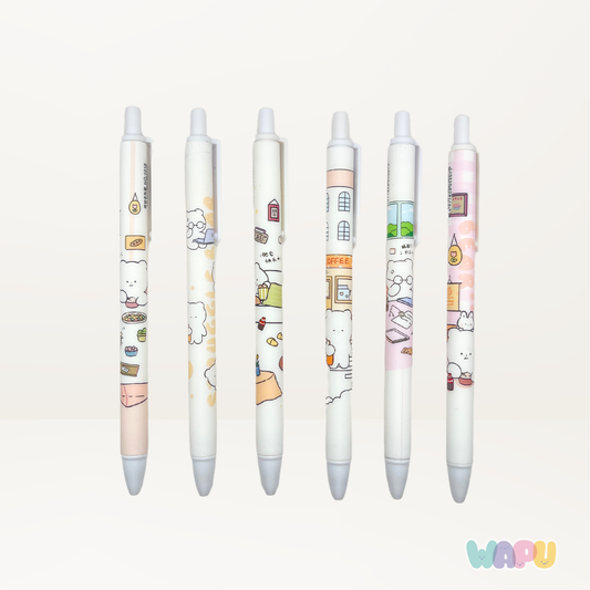 Pluma Osito Blanco Kawaii