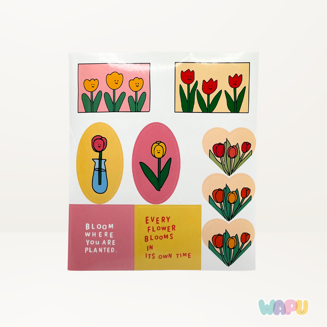 Plantilla de Stickers Tulip Springtime